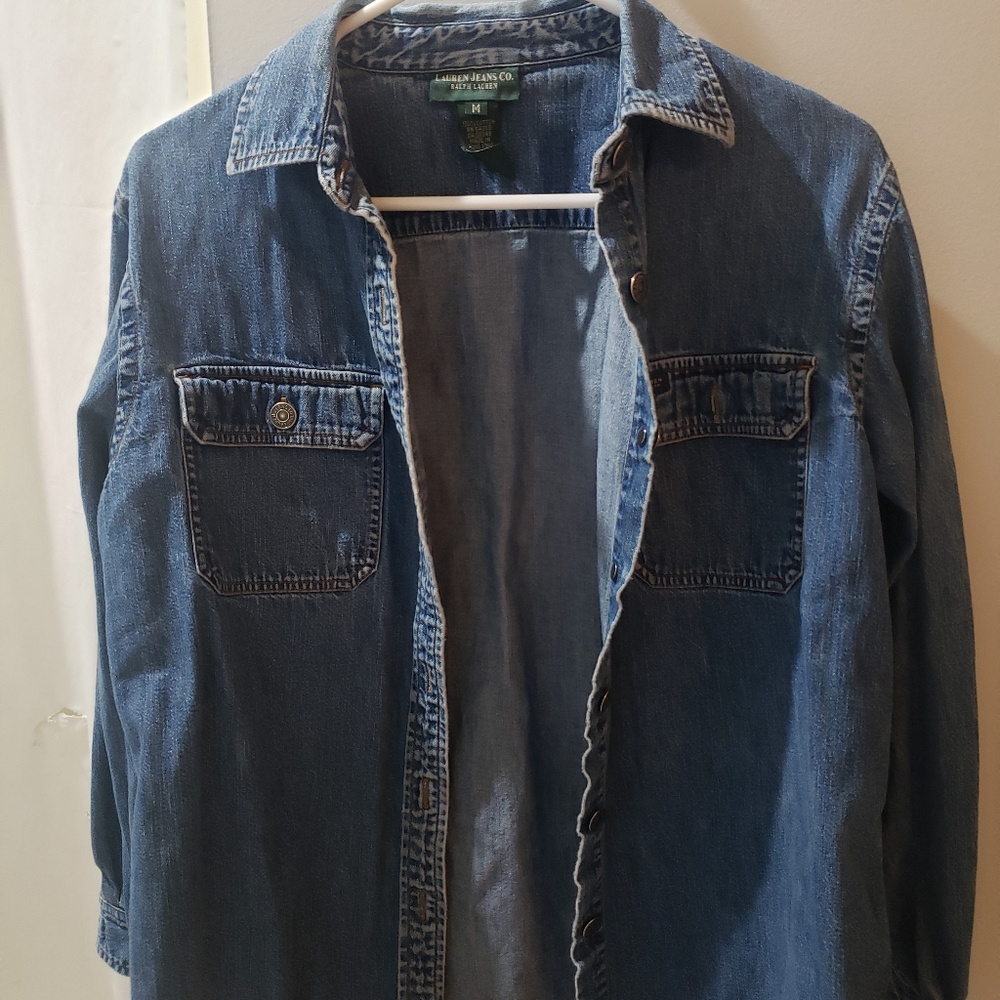Lauren Jean Co. Ralph Lauren Denim Button Up, Size medium